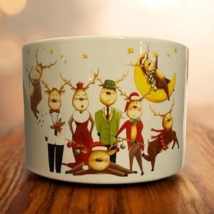 Santa’s Reindeer Bowl 5.5” Whimsical Christmas Holiday Decor